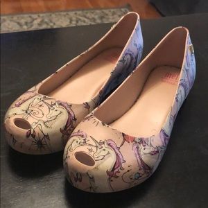 Mel by Melissa Unicorn Pink Flats Size 3